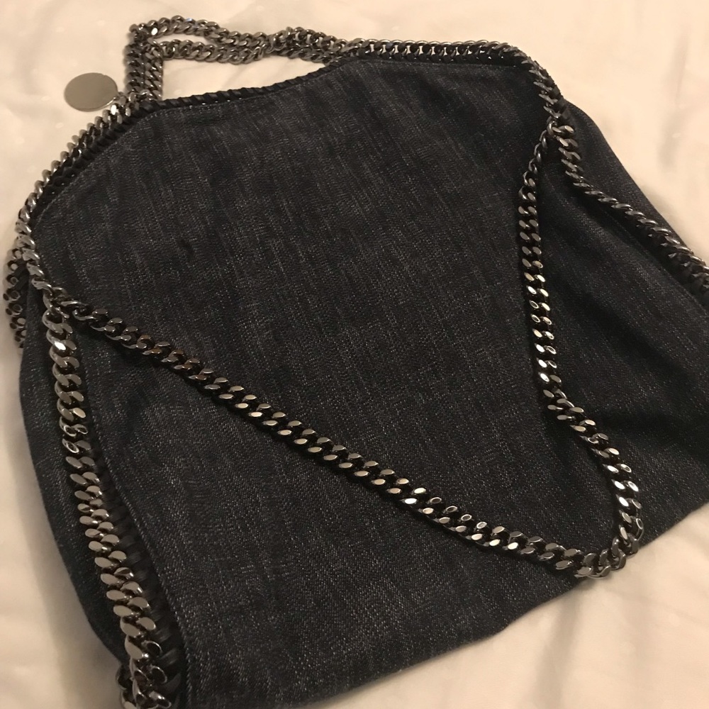 Shaggy Deer Blue Denim fold over tote